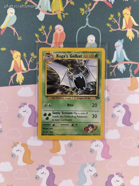 Vintage Uncommon - Koga's Golbat Gym Heroes Non-Holo Pokemon Card 46/132 - MP