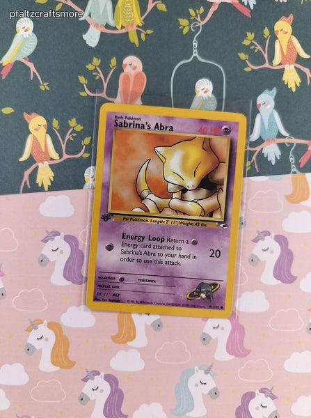 Vintage Common - 1st Edition Sabrina's Abra Gym Heroes Non-Holo Pokemon Card 91/132 - LP