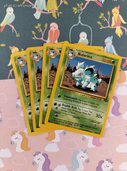 Vintage Uncommon - Set/4 Nidorina Jungle Non-Holo Pokemon Cards 40/64 - LP