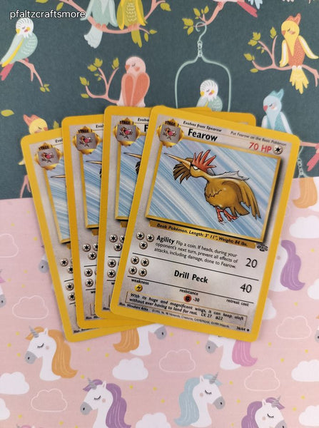 Vintage Uncommon - Set/4 Fearow Jungle Non-Holo Pokemon Cards 36/64 - LP