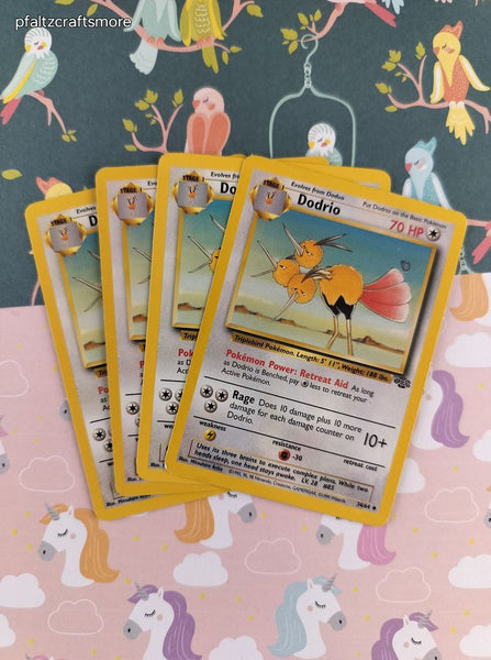 Vintage Uncommon - Set/4 Dodrio Jungle Non-Holo Pokemon Cards 34/64 - LP