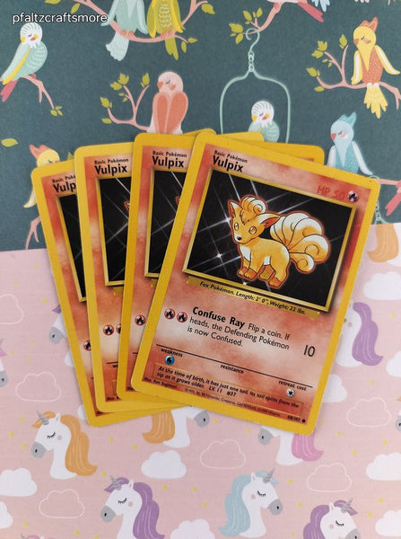 Vintage Common - Set/4 Vulpix Base Set Non-Holo Pokemon Cards 68/102 - LP