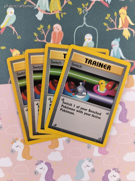 Vintage Common - Set/4 Switch Base Set Non-Holo Pokemon Trainer Cards 95/102 - LP