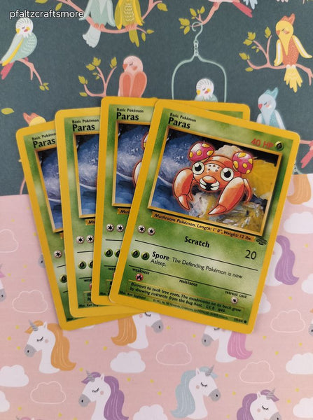 Vintage Common - Set/4 Paras Jungle Non-Holo Pokemon Cards 59/64 - LP