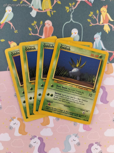 Vintage Common - Set/4 Oddish Jungle Non-Holo Pokemon Cards 58/64 - LP