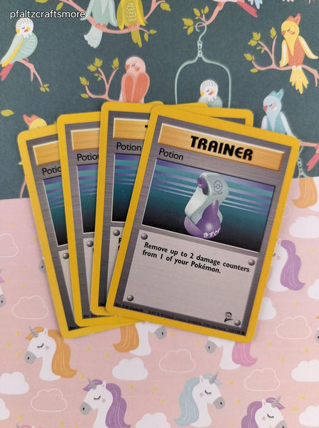 Vintage Common - Set/4 Potion Base Set 2 Pokemon Card 122/130 - LP