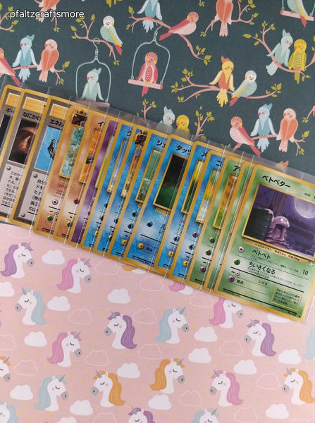 Vintage 1990's Bulk (Japanese) Pokemon Card Lot, 15 Common Fossil WOTC Cards No Duplicates