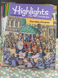Vintage 1990's Highlights for Children Set/7 Softcover Issues, Unused