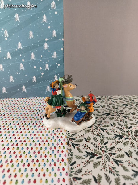 Vintage Kathy Jeffers AVON Wintry Seasonal Christmas Carousel Forest Animals Figurine