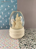 Vintage Snowbabies Department 56 Easter Bunnies & Baskets Snow Globe/Music Box
