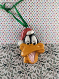 Vintage Looney Tunes Donald Duck Ceramic 3.5" Christmas Ornament