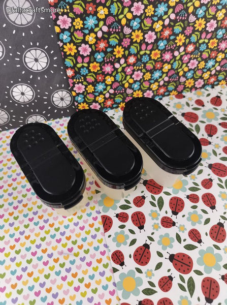 Vintage Tupperware 1843-28 Black Lid Spice Shaker/Container, Clean Set/3