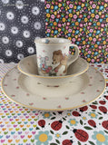 Vintage Mikasa Teddy CC018 Setting For One Plate, Bowl, Mug, Like New