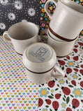 Vintage Townestone Country Living Coffee/Tea Mug Set/4, Discontinued, Like New