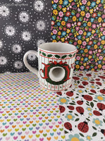 Vintage Papel JAPAN Christmas Joy to the World Coffee Tea Mug, Like New