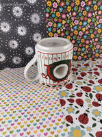 Vintage Papel JAPAN Christmas Joy to the World Coffee Tea Mug, Like New