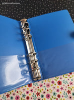 Vintage Stickopotamus Sticker Binder, Blue Glittery Geometric Patterned