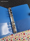 Vintage Stickopotamus Sticker Binder, Blue Glittery Geometric Patterned