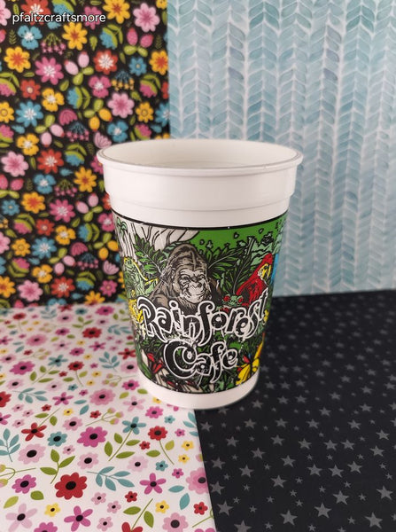 Vintage Rainforest Cafe Plastic Cup Tumbler, Nice & Clean