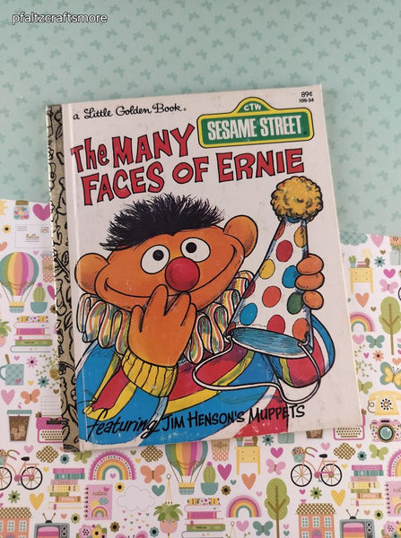 Vintage 1979 Little Golden Book: Sesame Street The Many Faces of Ernie Hardcover