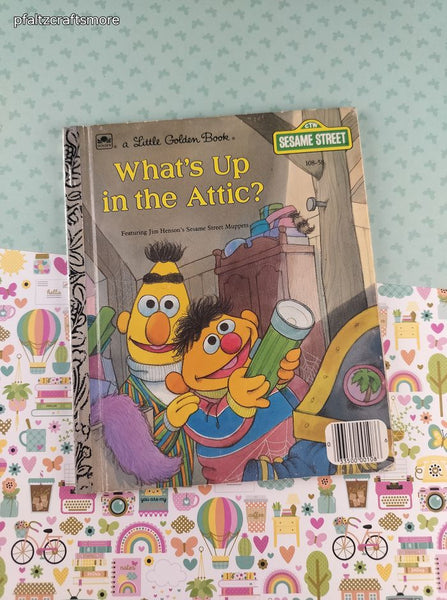 Vintage 1987 Little Golden Book: Sesame Street What's Up in the Attic? Hardcover