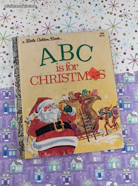 Vintage 1974 Little Golden Book: ABC is for Christmas Hardcover