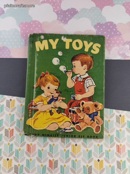Vintage 1955 Rand McNally Junior Elf Books, My Toys, Hardcover