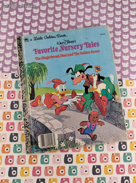 Vintage 1973 Little Golden Book: Walt Disney's Favorite Nursery Tales The Gingerbread Man and the Golden Goose Hardcover
