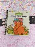 Vintage 1992 First Little Golden Book Sesame Street Alice's First Words Hardcover