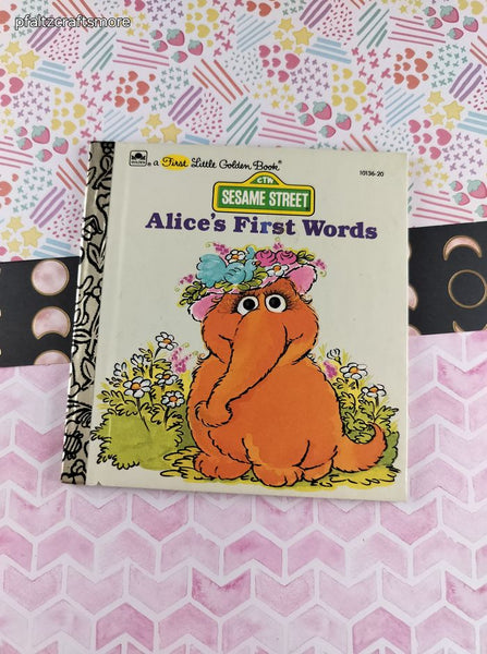 Vintage 1992 First Little Golden Book Sesame Street Alice's First Words Hardcover