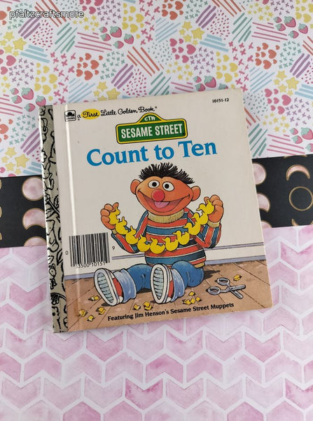 Vintage 1986 First Little Golden Book Sesame Street Count to Ten Hardcover