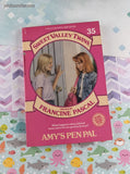 Vintage 1st Printing 1990 Sweet Valley Twins #35 "Amy's Pen Pal" Softcover, Like New