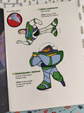 Vintage 2001 Disney PIXAR Buzz Lightyear of Star Command Blast Off! Punch-Out Figurine Book