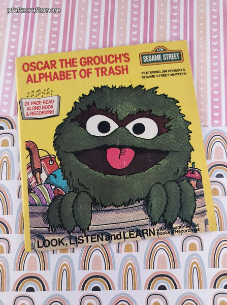Vintage 1981 Sesame Street Oscar the Grouch's Alphabet of Trash Book/Recording *Book Only*