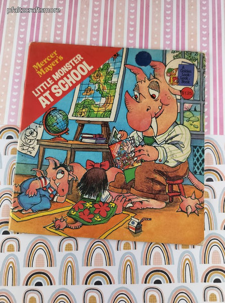 Vintage 1978 Golden Look-Look Book Mercer Mayer's Little Monster at School Softcover