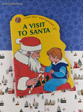 Vintage 1991 A Visit to Santa Honey Bear Shape Board Book, Hardcover