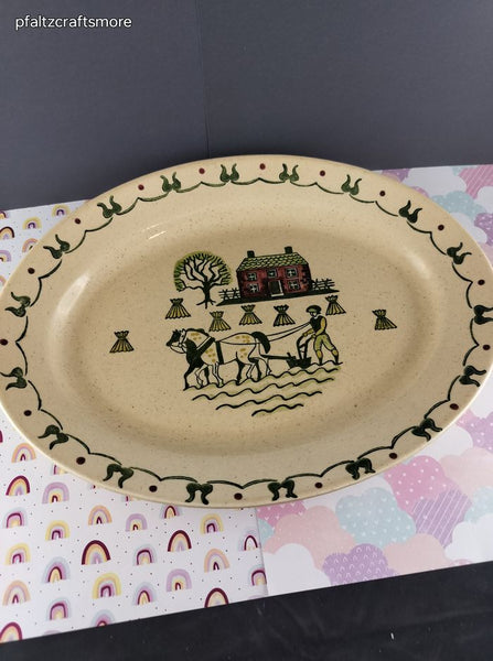 Vintage Metlox Poppytrail Homestead Provincial Oval Serving Platter 10"x13.5", CLEAN