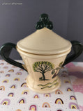 Vintage Metlox Poppytrail Homestead Provincial Sugar Bowl w/Lid + Creamer Dish Set, CLEAN