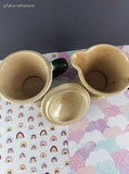 Vintage Metlox Poppytrail Homestead Provincial Sugar Bowl w/Lid + Creamer Dish Set, CLEAN
