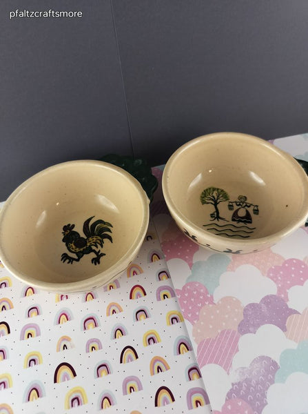 Vintage Metlox Poppytrail Homestead Provincial Individual Open Soup Server Bowls Set/2, CLEAN