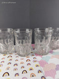 Vintage Clear Glass Starburst Bottom Design 8oz Tumblers Set/4