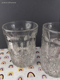 Vintage Clear Glass Starburst Bottom Design 8oz Tumblers Set/4
