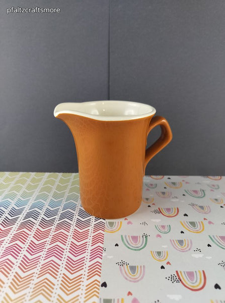 Vintage Taylorton Potteries Persimmon Orange Brown Yellow Floral Creamer Dish, CLEAN