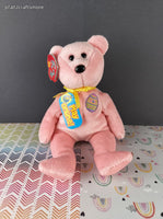 2008 TY Beanie Baby - Eggs 2008, Pink Easter Teddy Bear *UNUSED CODE*