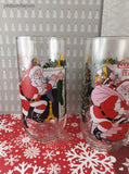 Vintage Coca-Cola Classic McCrory Stores Christmas Santa Claus Glass Tumblers Set/3
