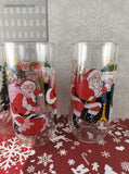 Vintage Coca-Cola Classic McCrory Stores Christmas Santa Claus Glass Tumblers Set/3