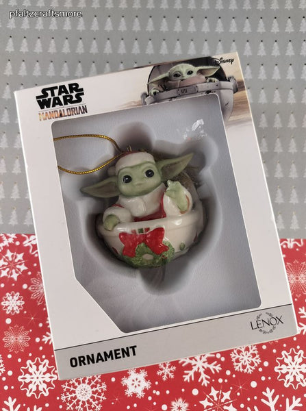2024 LENOX Star Wars the Mandalorian Holiday Grogu in Hover Pram 3.12" Ornament NIB Open Box