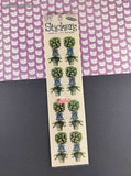 Vintage Frances Meyer Floral Topiary Stickers, 2 Sheets New & Sealed