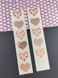 Vintage 1997 Mrs. Grossmans Pink Silver SHINY Hearts Sticker Sheets, Set/2