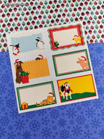 Vintage 2001 Mrs. Grossman's Christmas Labels, Animals Sticker Sheet, Unused